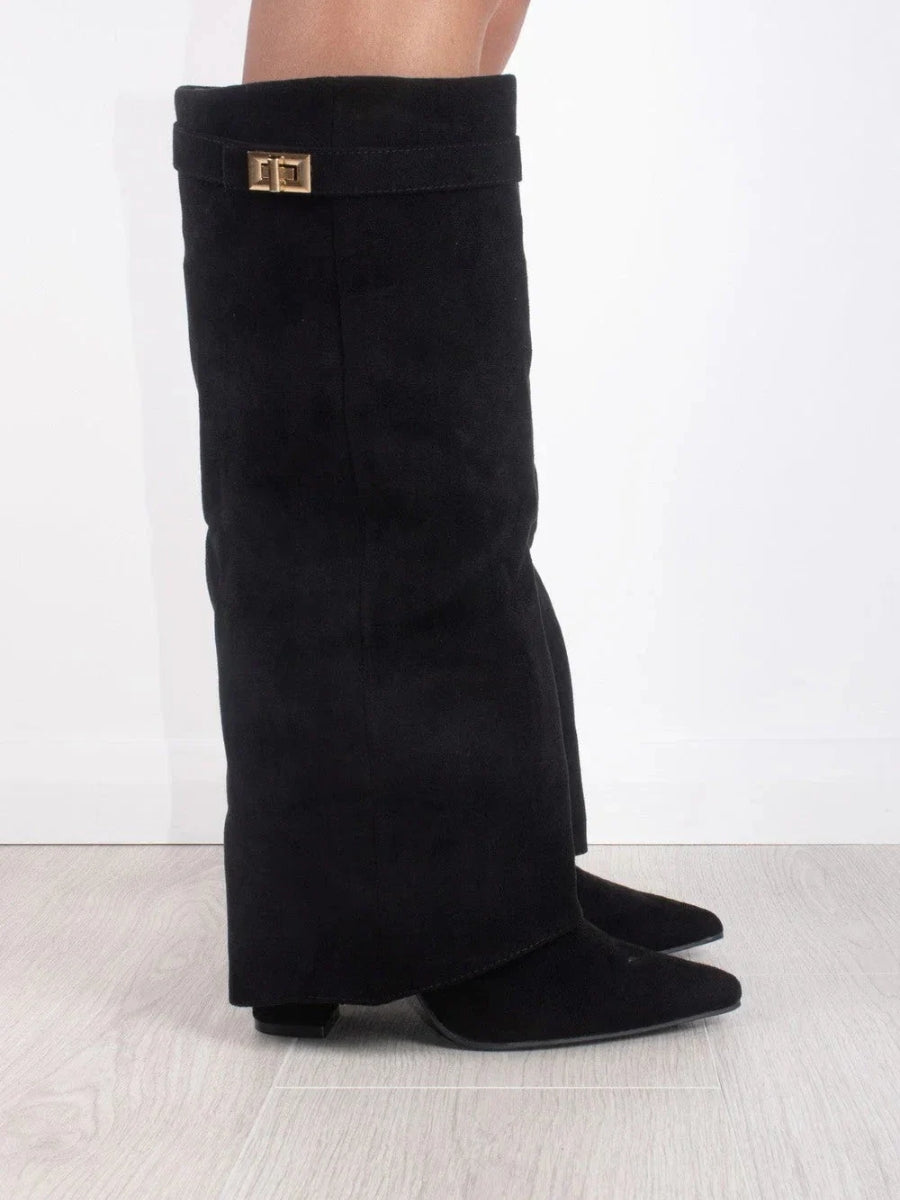 Lizzy London Suede Knee High Boots