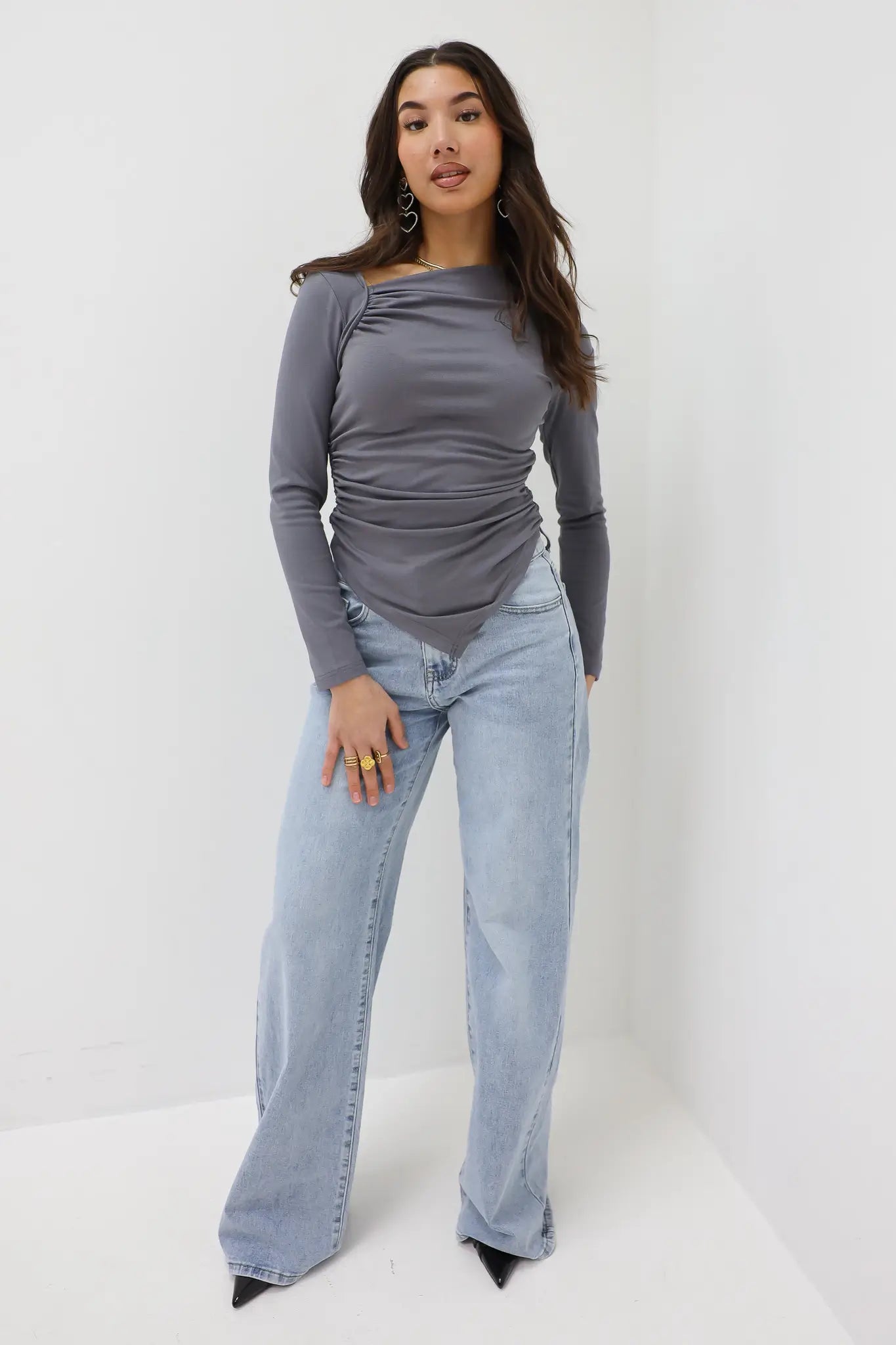 Extra Tall Mid Waist Jeans Blue 8558-3