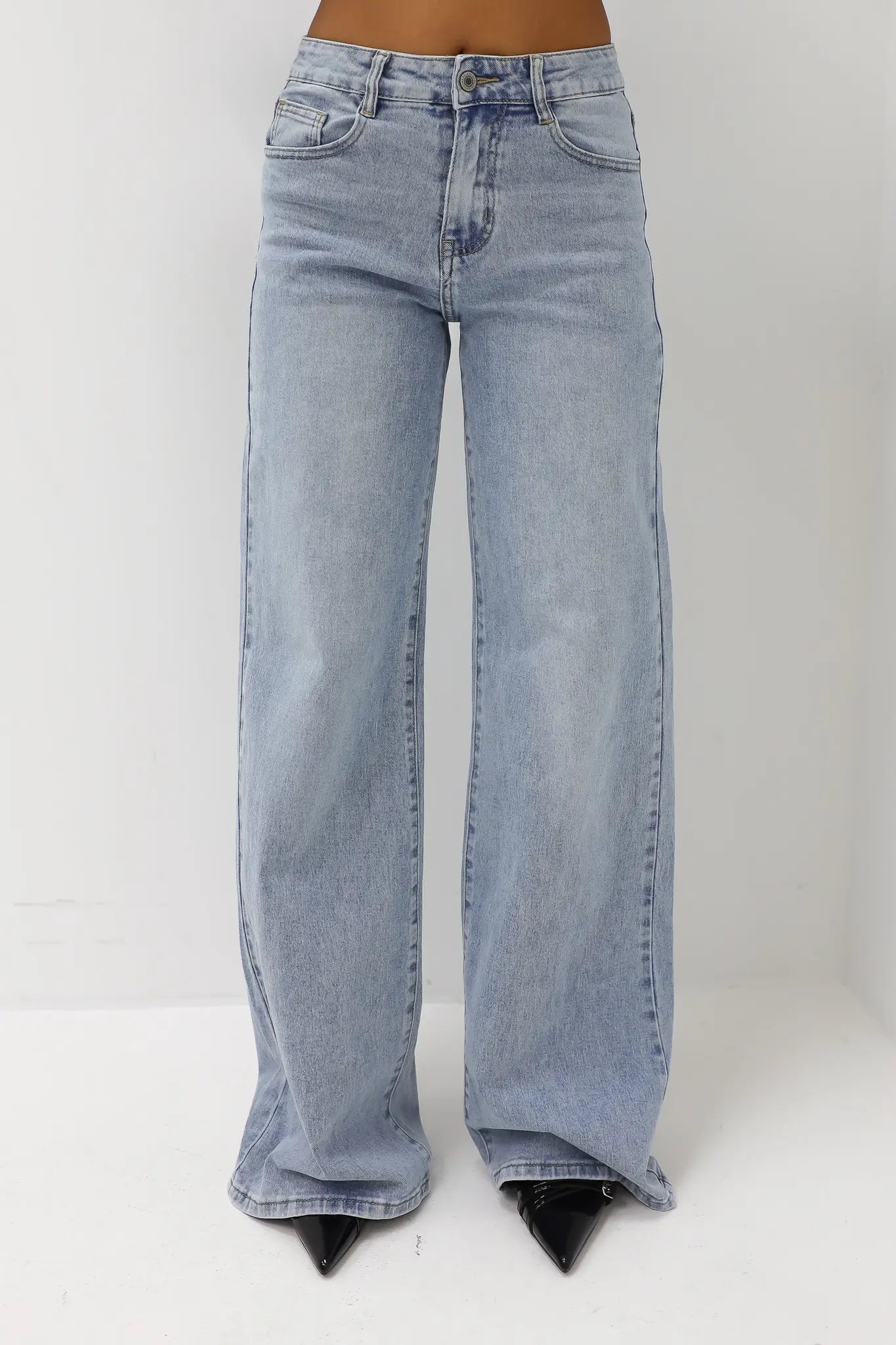 Extra Tall Mid Waist Jeans Blue 8558-3