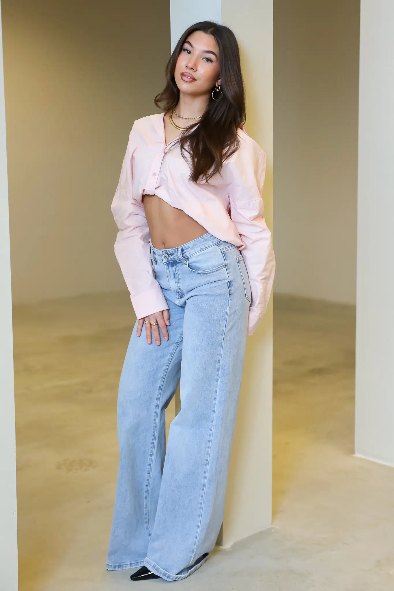 Extra Tall Mid Waist Jeans Blue 8558-3