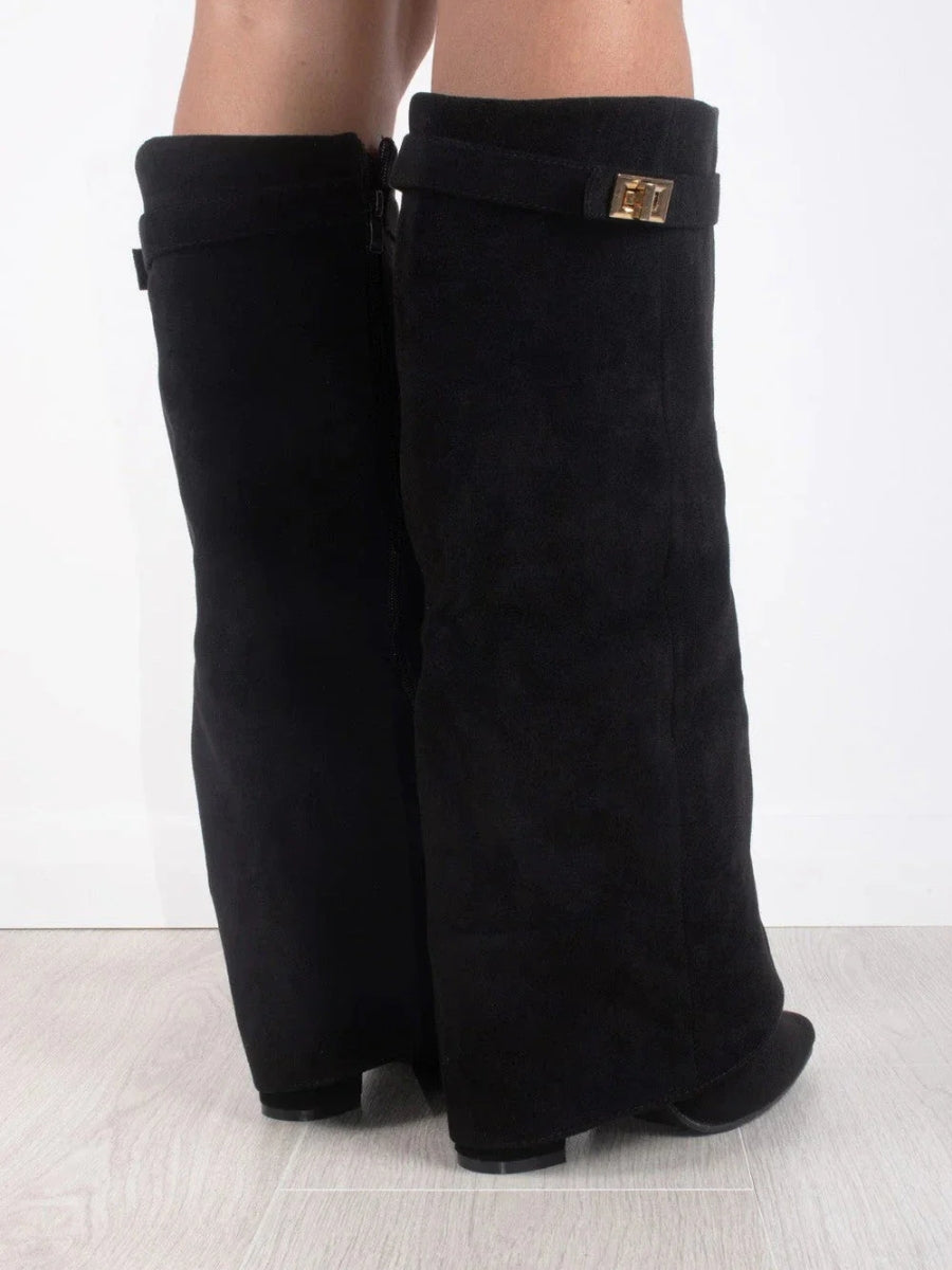Lizzy London Suede Knee High Boots