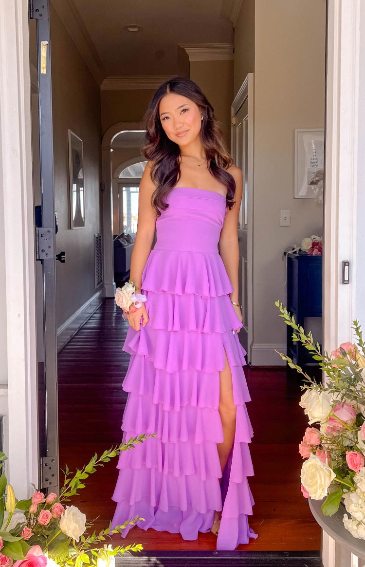 Lizzy Strapless Ruffle Maxi Dress