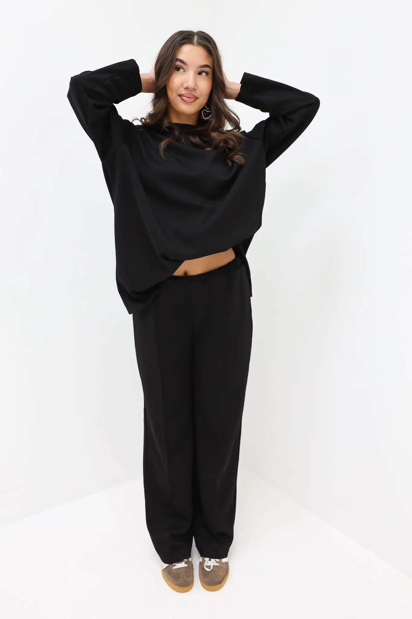 Straight Comfy Trousers Black
