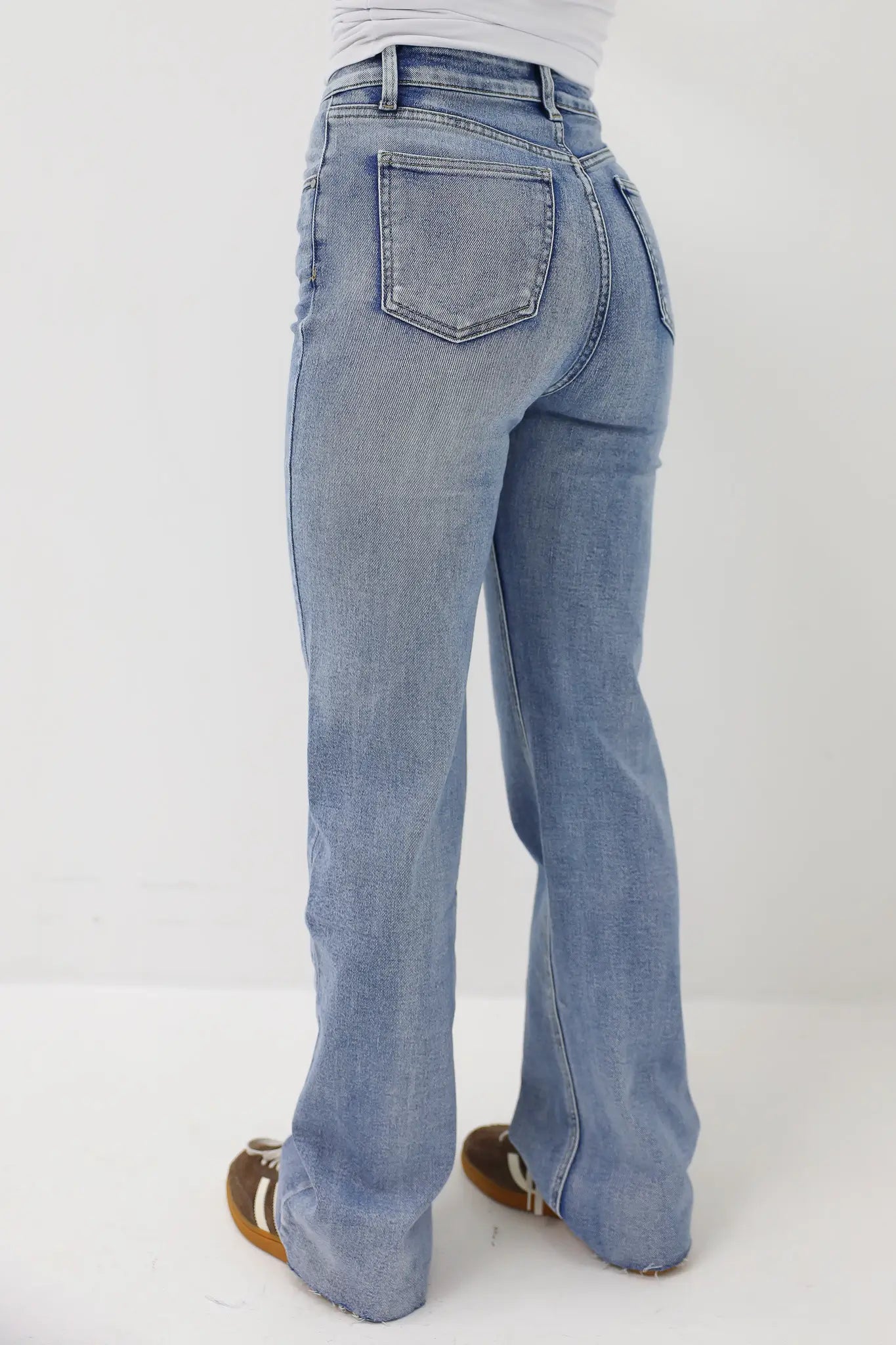 Wide Leg Stretch Jeans Blue 2698