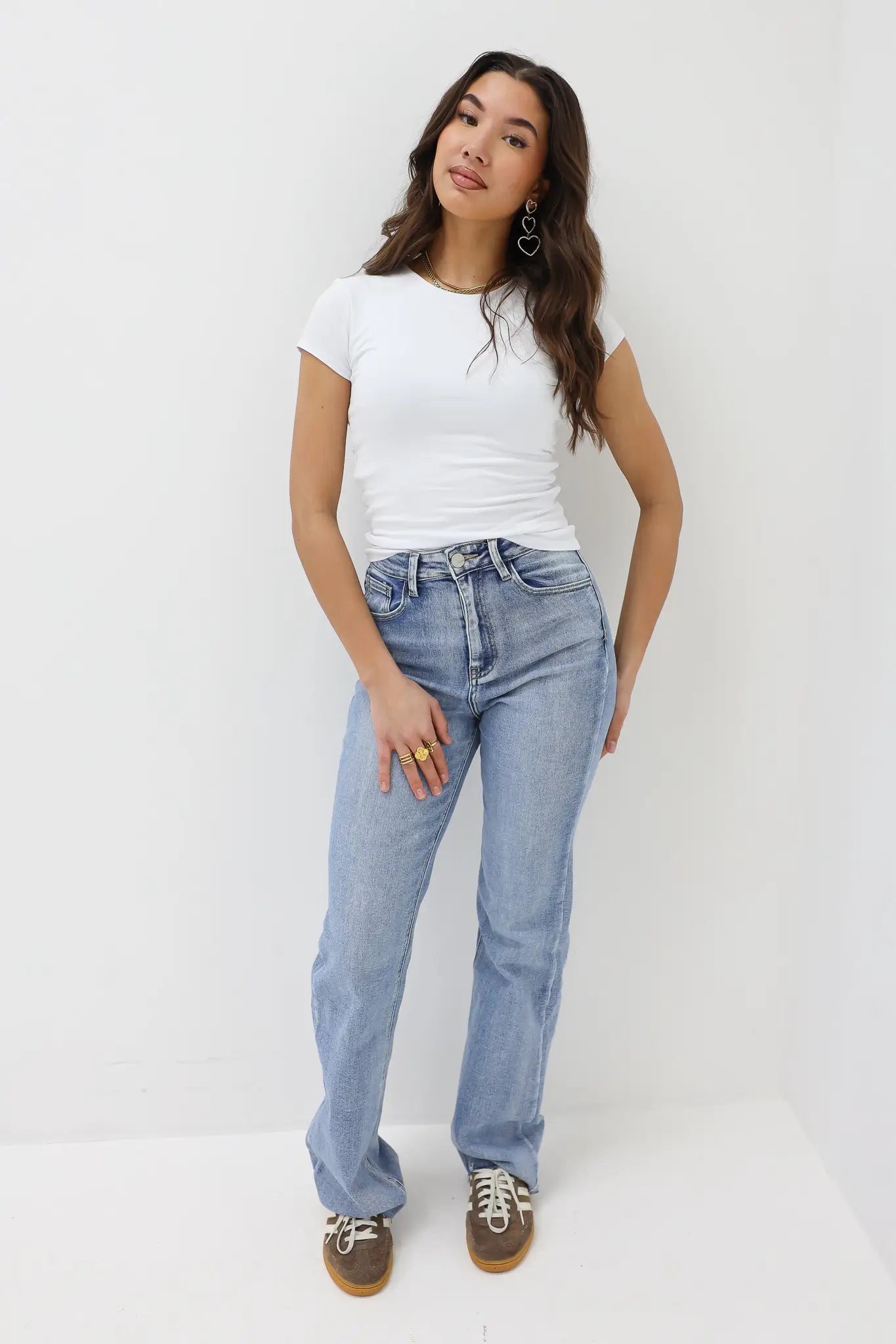 Wide Leg Stretch Jeans Blue 2698